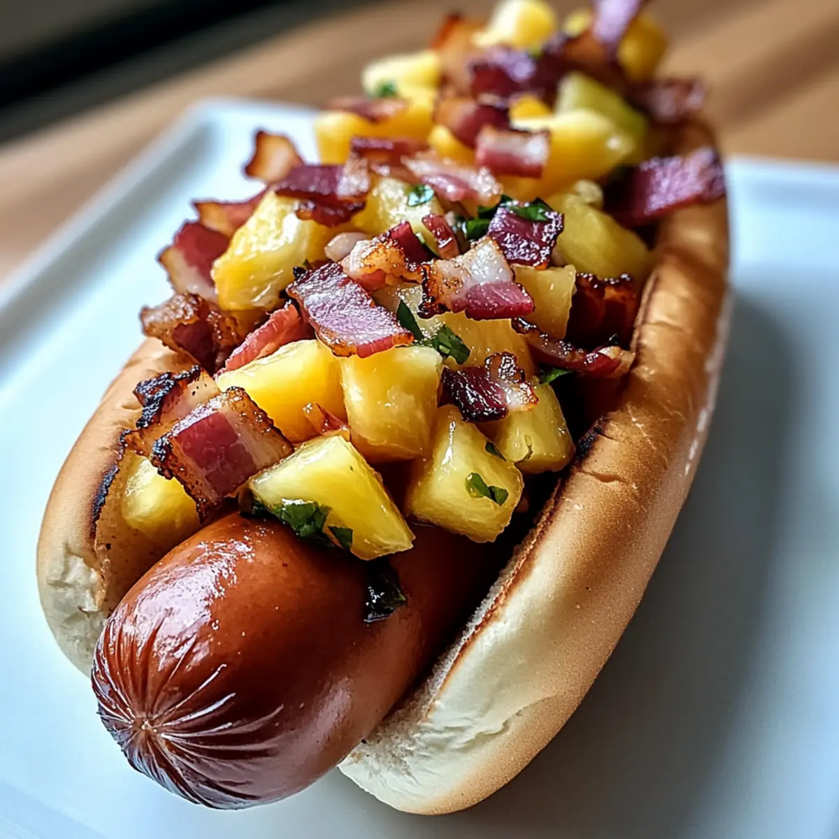Tropische Rinder-Hotdogs mit Insel-Flair genießen