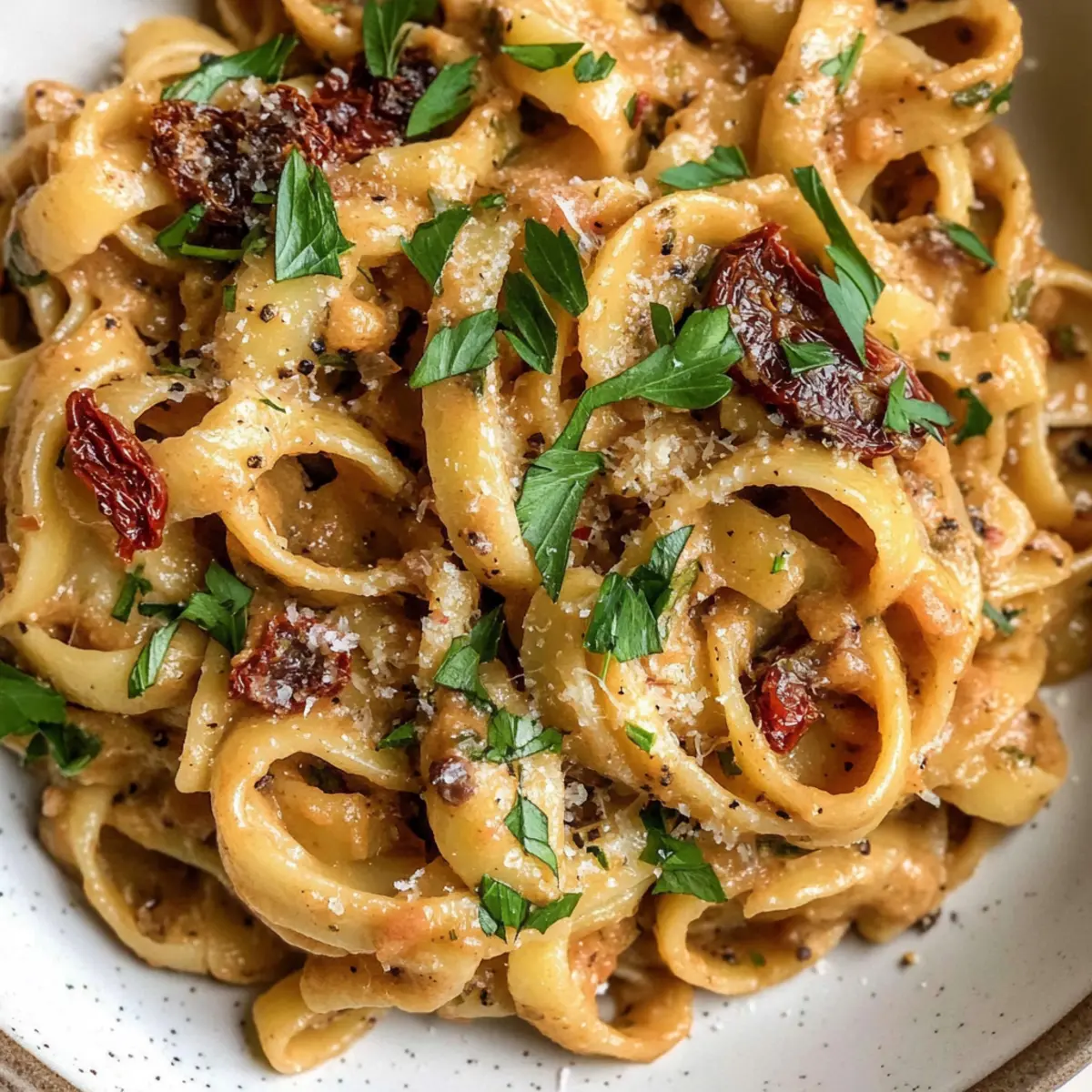 Veganisierte karamellisierte Zwiebel Pasta für Genießer