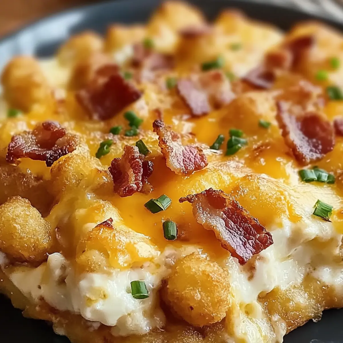 Speck und Ei Tater Tot Auflauf für Frühstücksliebe