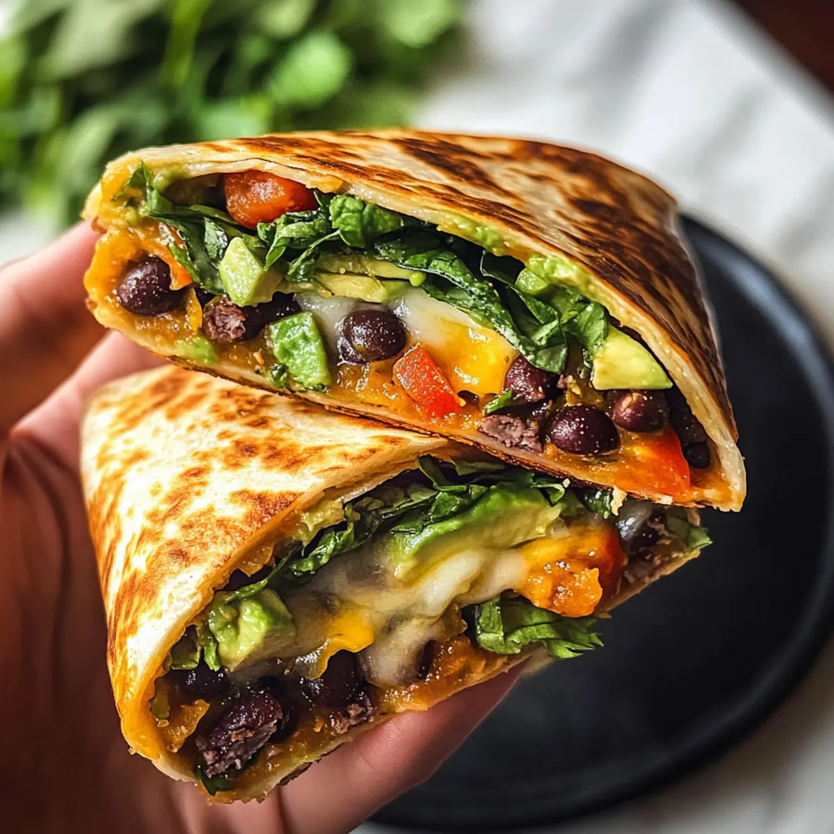 Schwarzbohnen Crunch Wrap in nur 20 Minuten