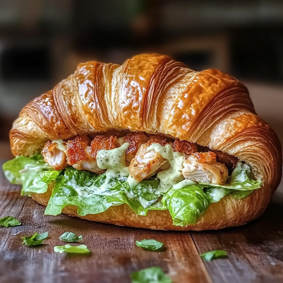Hühnchen Caesar Croissant Sandwich in 20 Minuten