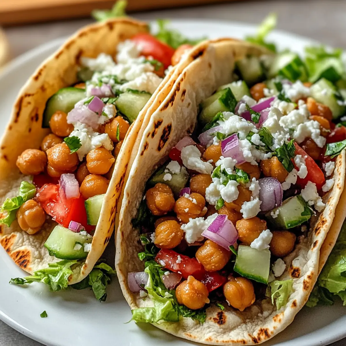 Kichererbsen Pita Tacos ganz schnell zubereitet