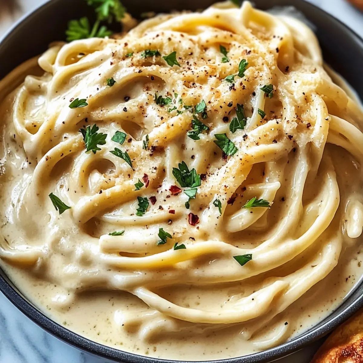 Cremige proteinreiche gesunde Alfredo-Sauce entdecken
