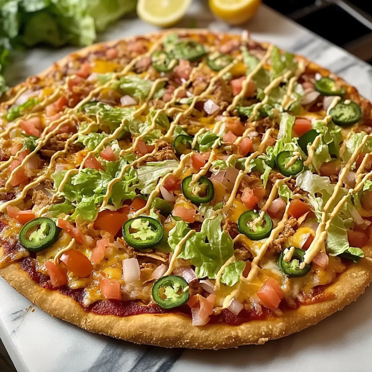 Crispy Taco Salat Pizza für die ganze Familie