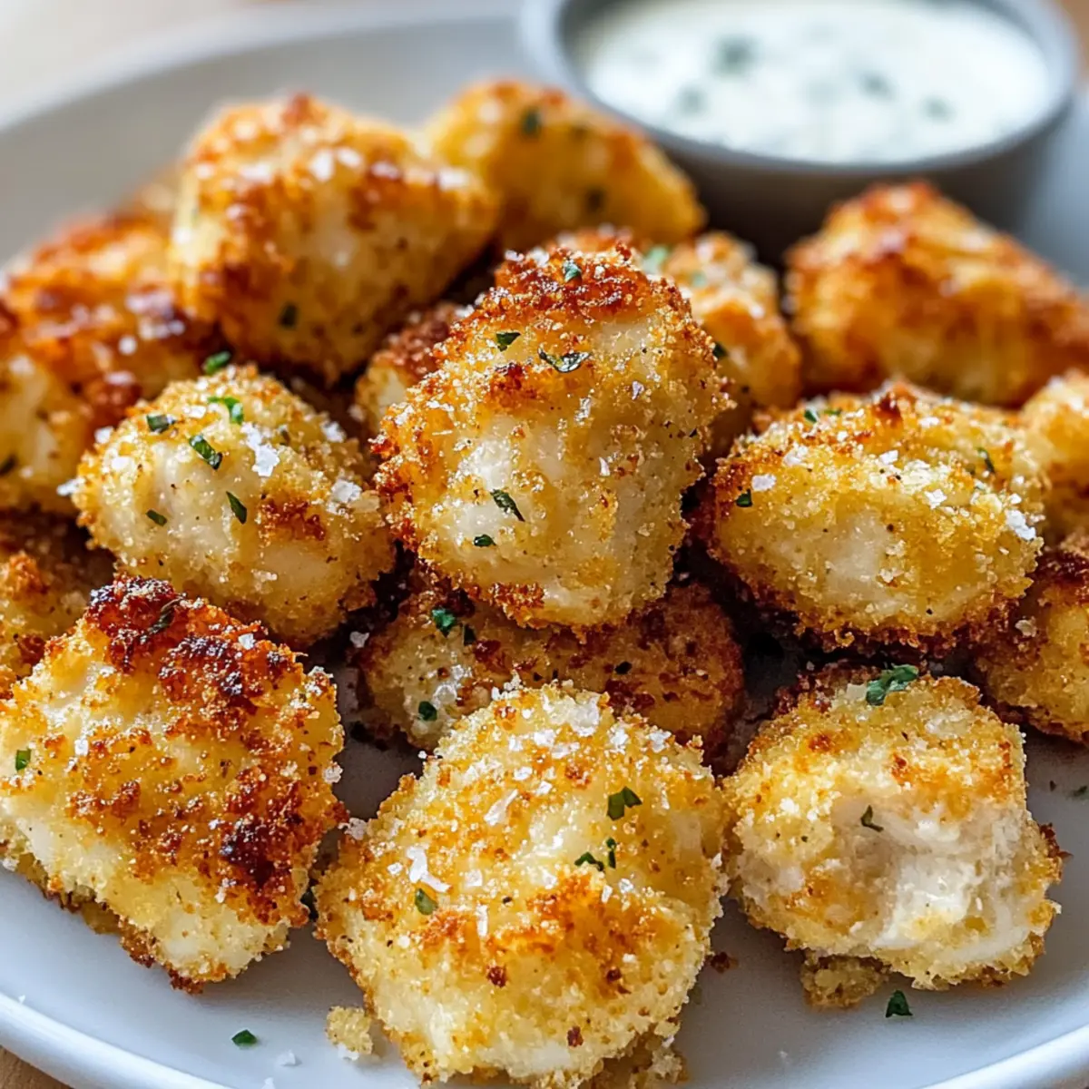 Knoblauch Parmesan Hähnchen Bissen im Air Fryer