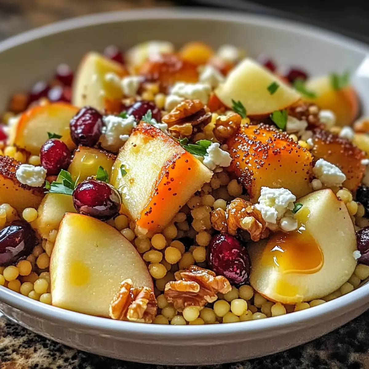 Honig Herbst Perle Couscous Salat für schnelle Küche