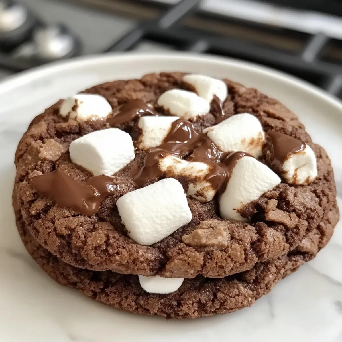 Heiße Schokoladenkekse mit gooey Marshmallows
