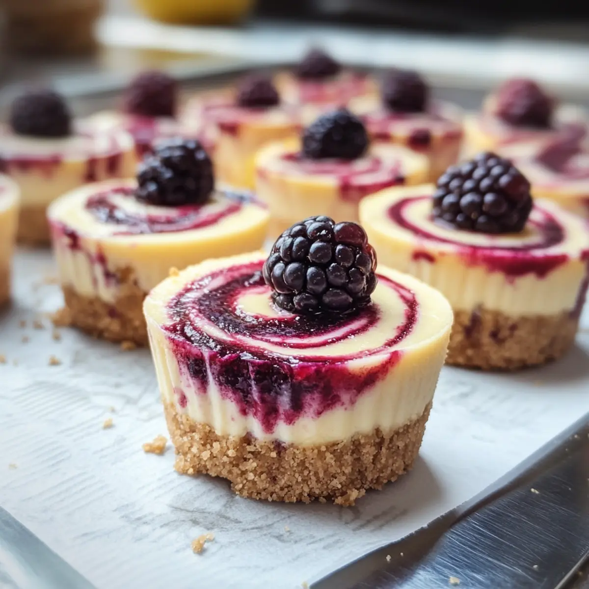 Zitronenbeeren-Wirbel-Mini-Käsekuchen für jeden Anlass