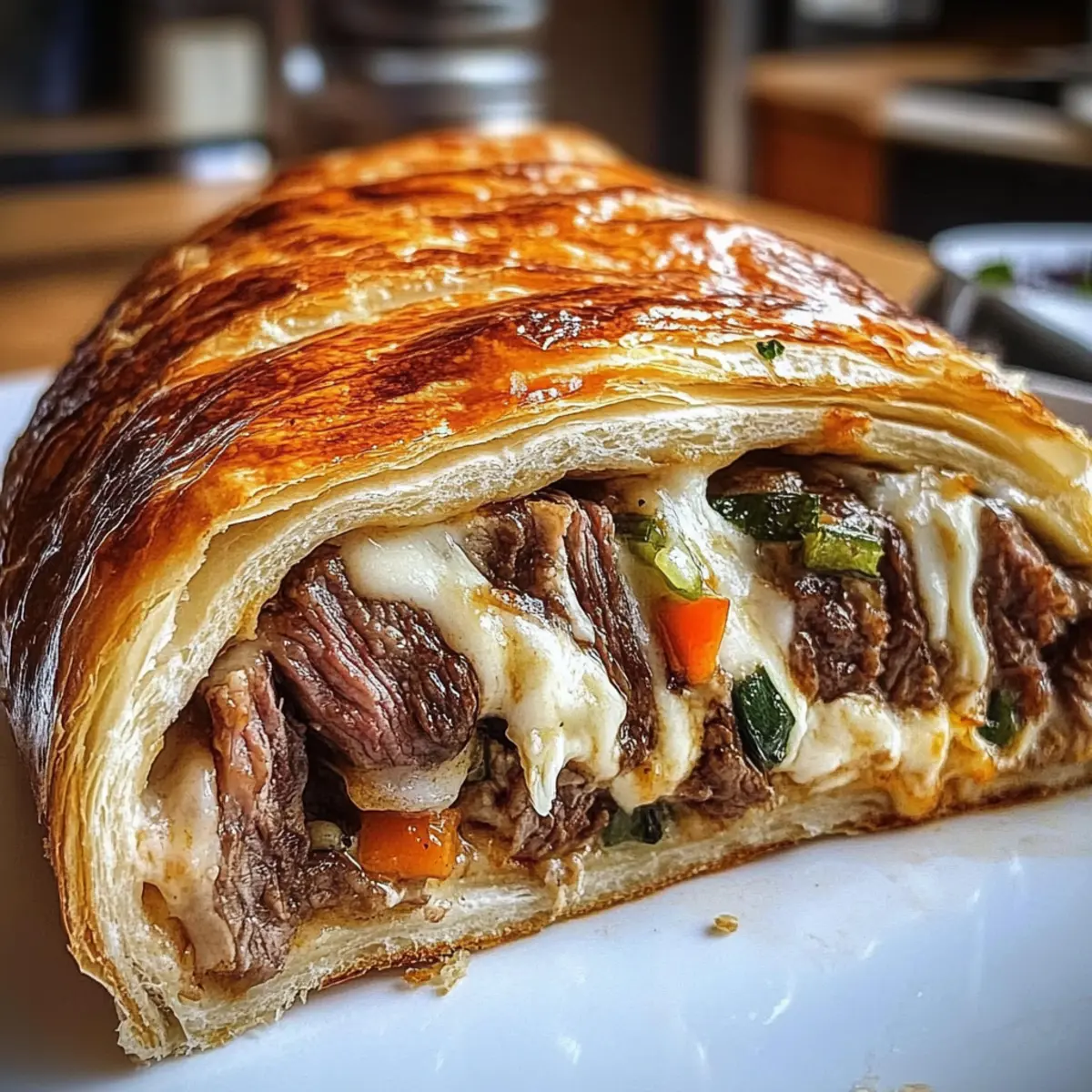 Mozzarella Käse Steak Stromboli für die ganze Familie