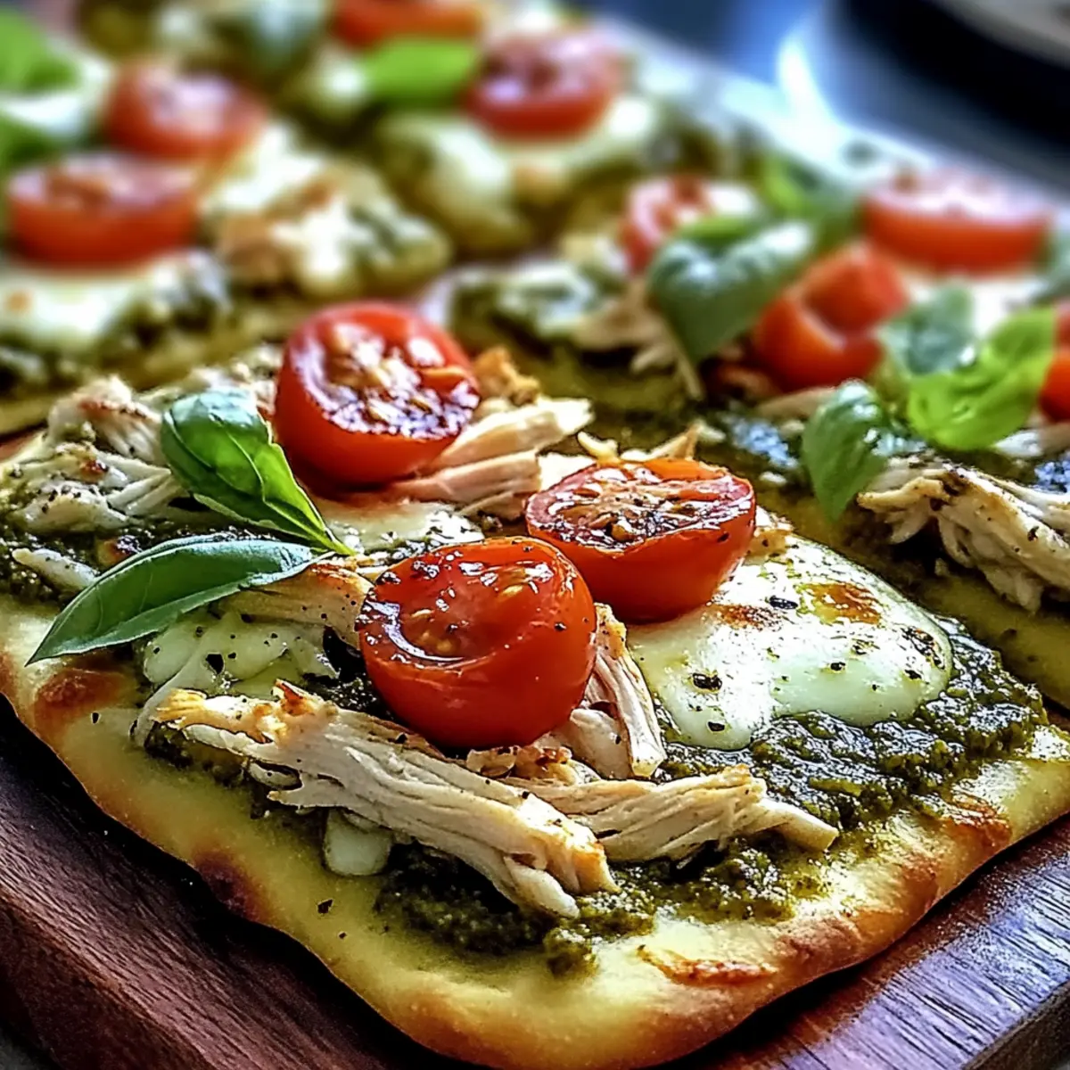 Pesto-Hähnchen-Fladenbrot schnell und einfach gemacht