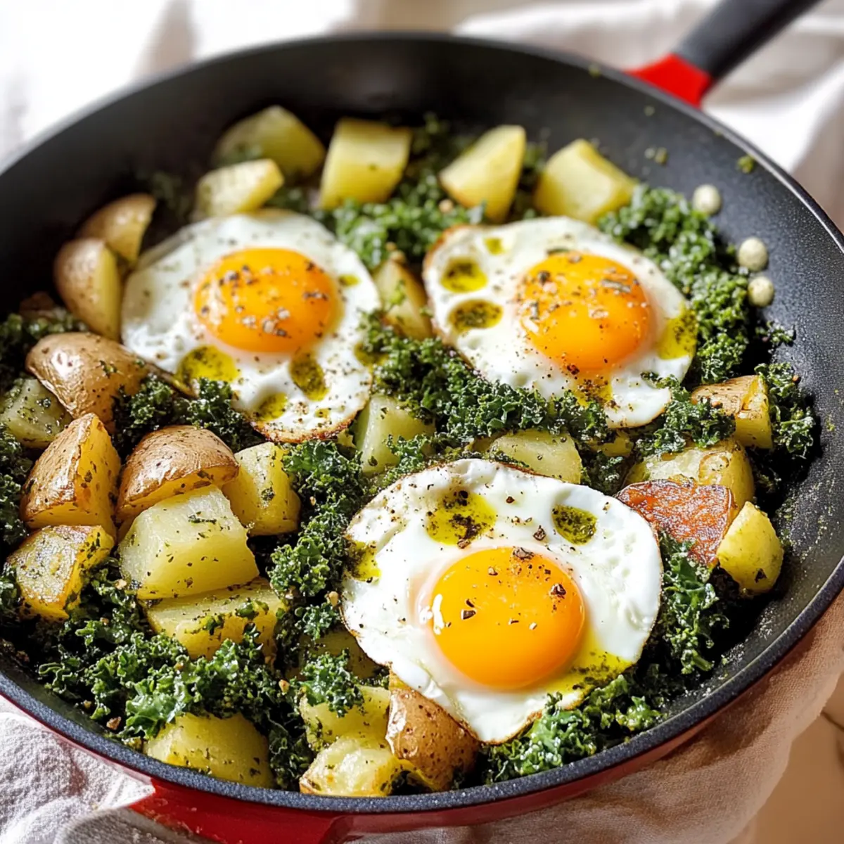 Pesto Eier & Kartoffel Pfanne für schnelles Kochen