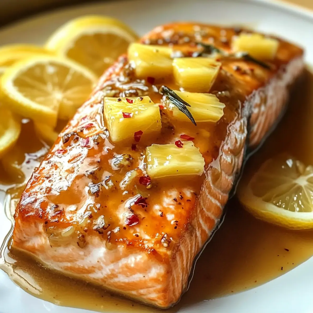 Ananas-glasierter Lachs für schnelles Abendessen