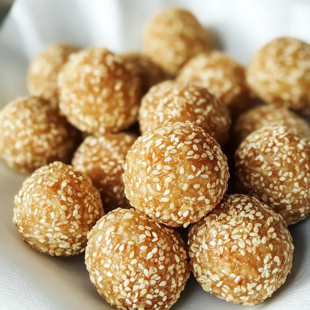 Crispy Sesam Bällchen mit roter Bohnenfüllung