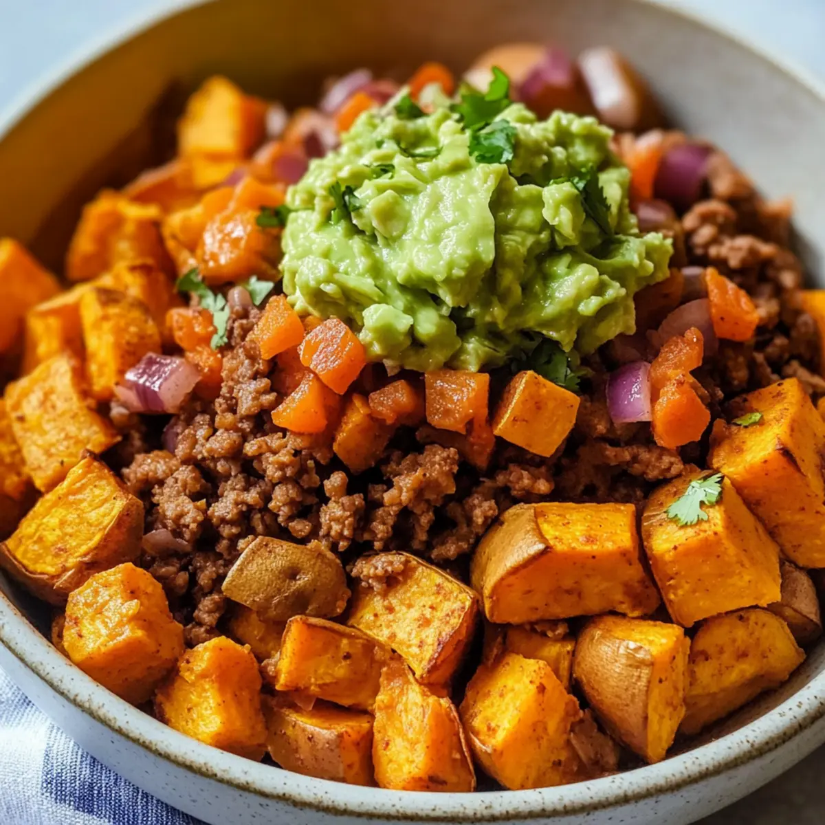 Süßkartoffel Burrito Schüssel für jeden Geschmack