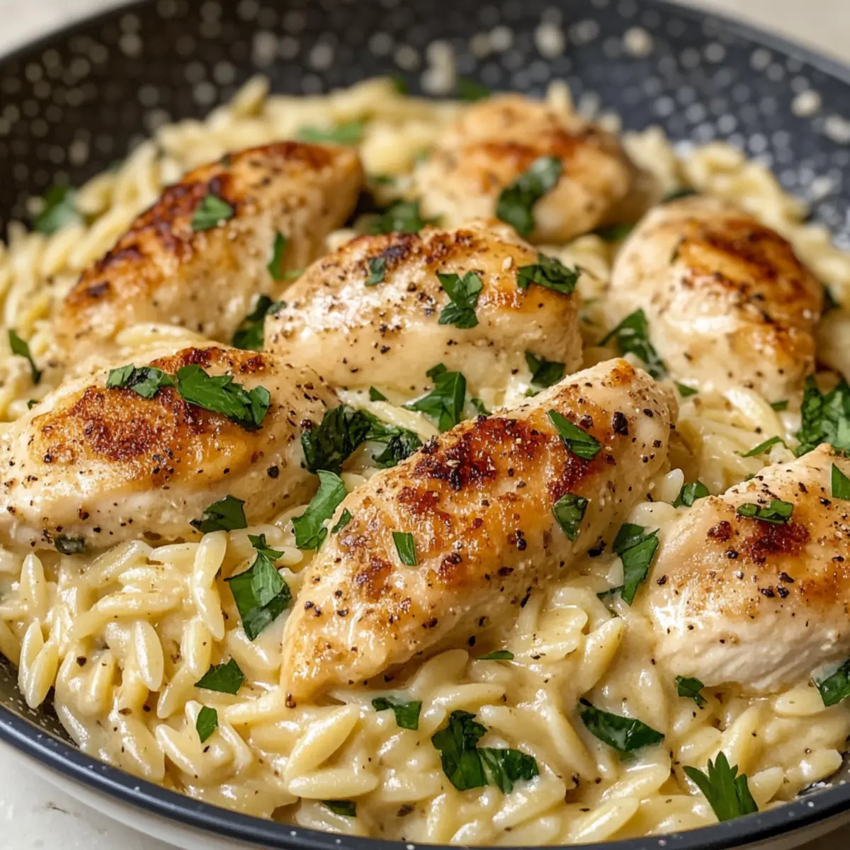 Boursin-Orzo mit Hühnchen für den perfekten Genuss