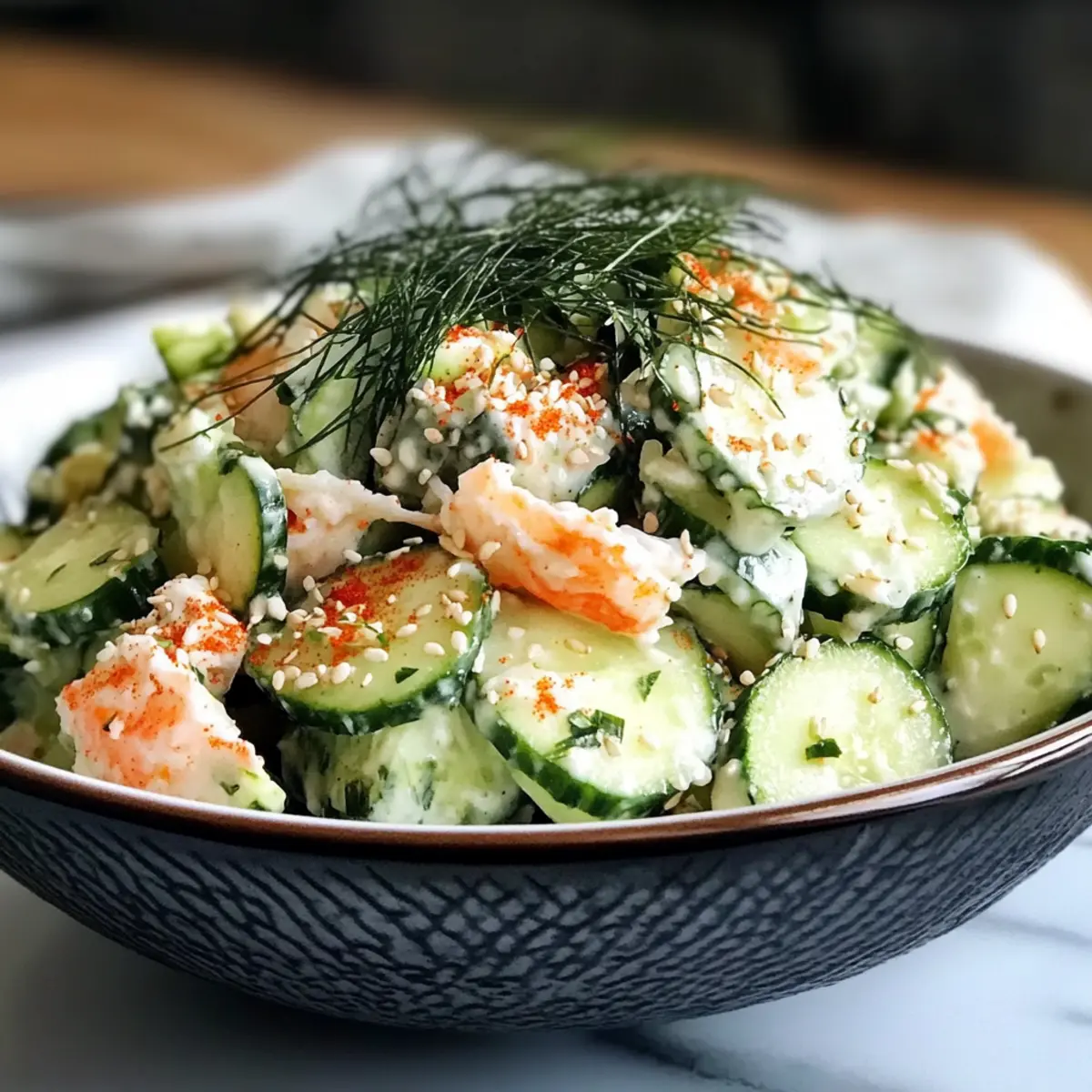 Kalifornische Rolle Gurkensalat für ein schnelles Mittagessen