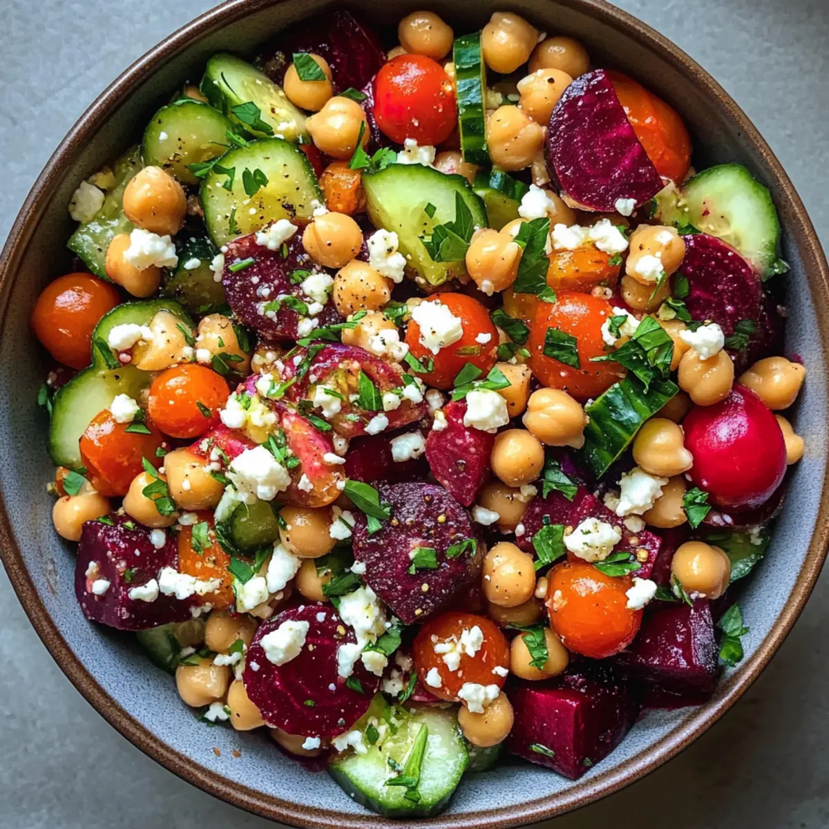 Kichererbsen-Beta-Salat mit Feta für jede Gelegenheit