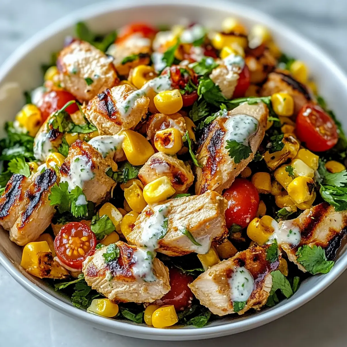Cremiger Hochprotein-Hühnchen-Straßenmais-Salat