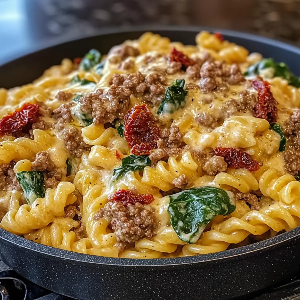 Cremige One-Pot Toskanische Hackfleisch-Pasta ganz leicht