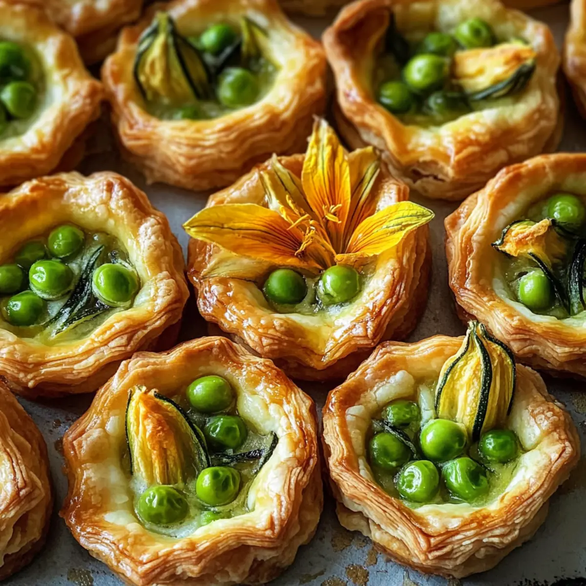 Erbsen Tartelettes Zucchiniblüten Genuss für jeden Anlass