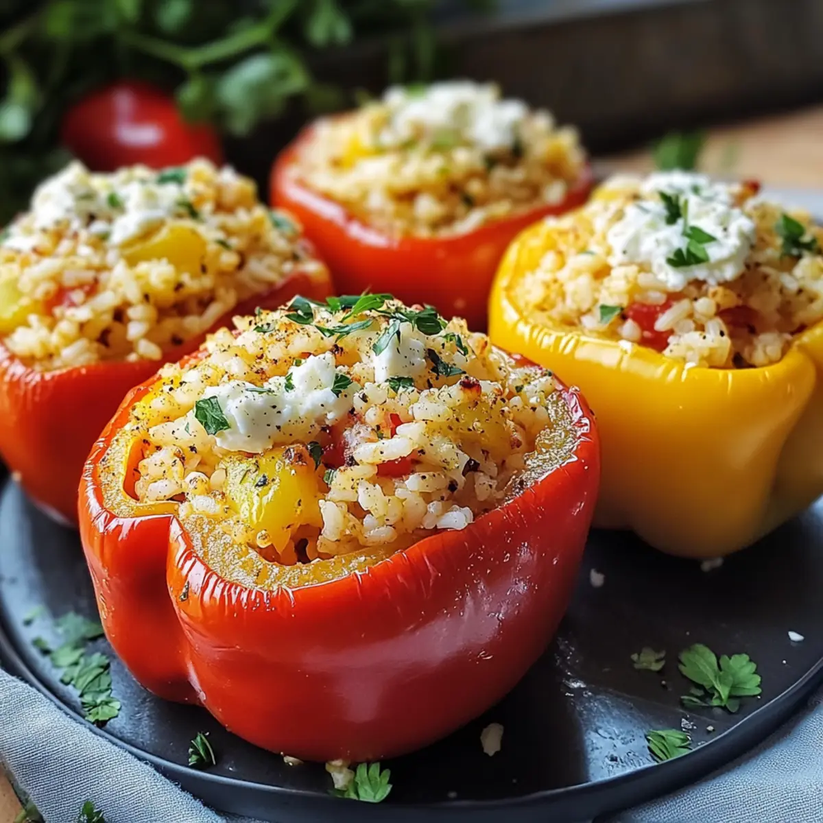 Gefüllte Paprika mit Reis und Feta für Genießer