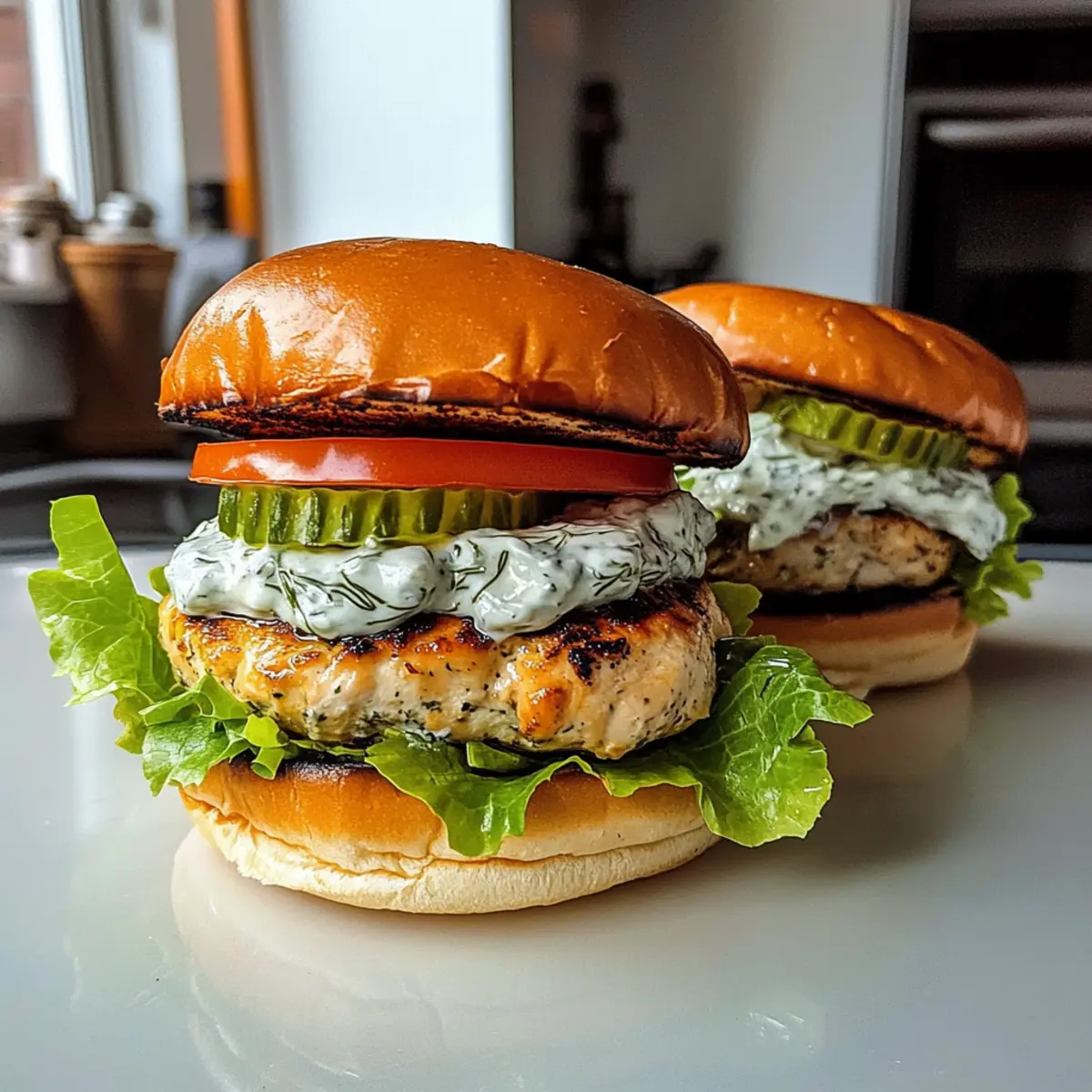 Griechische Hähnchenburger mit erfrischendem Tzatziki