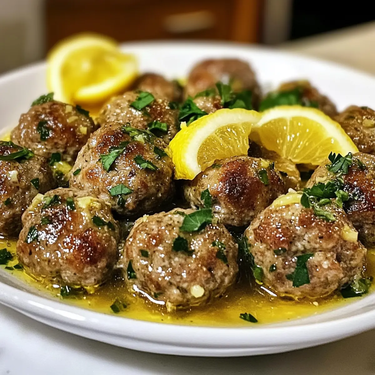 Griechische Fleischbällchen mit spritziger Zitronensauce