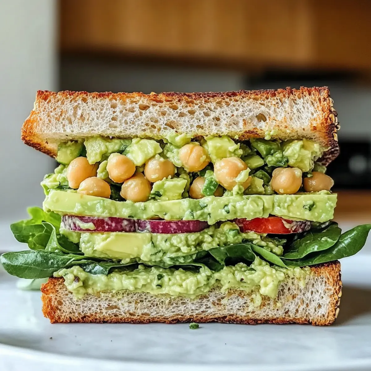 Grüne Göttin Salat Sandwich für gesundes Mittagessen