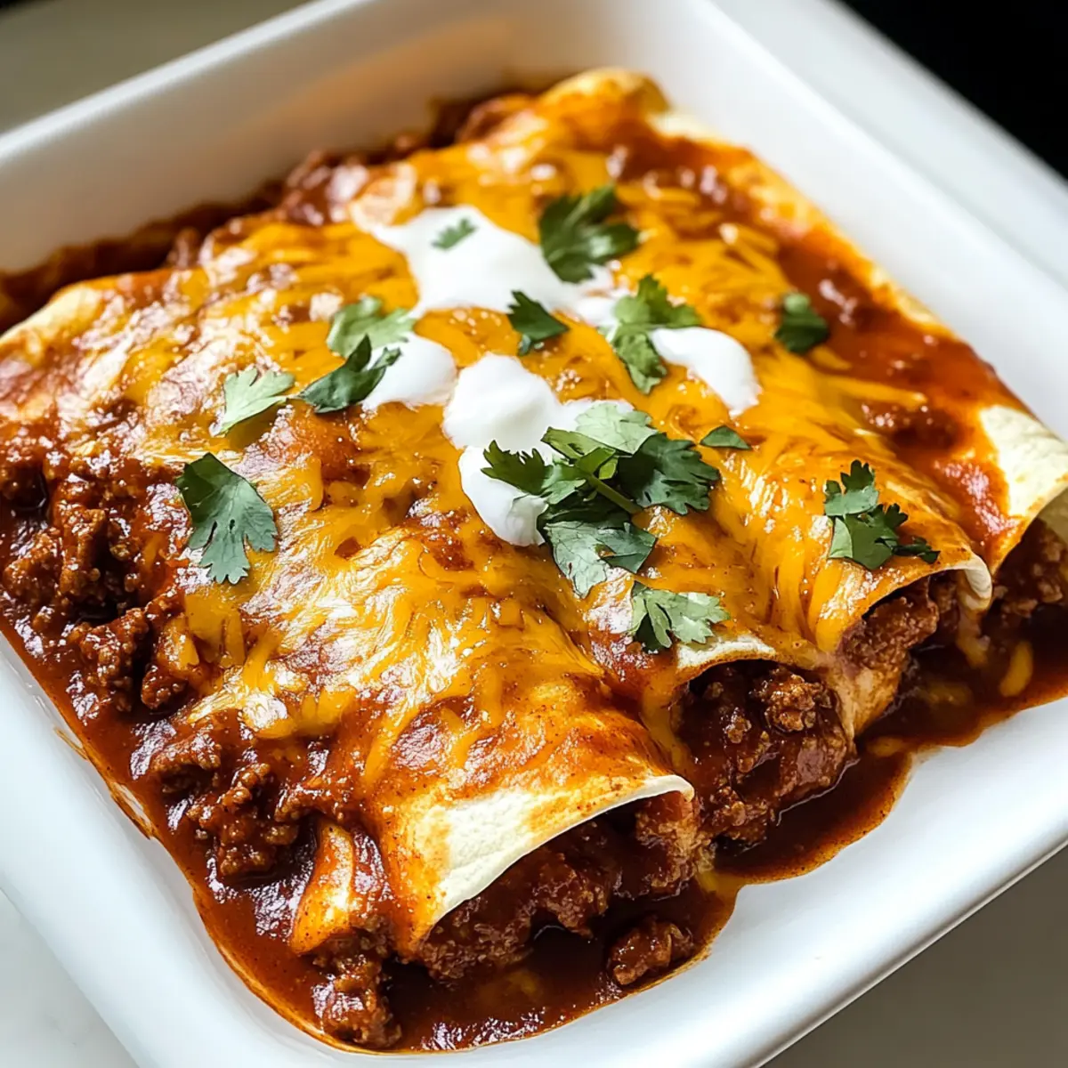 Rinderhackfleisch Enchiladas für jeden Abend