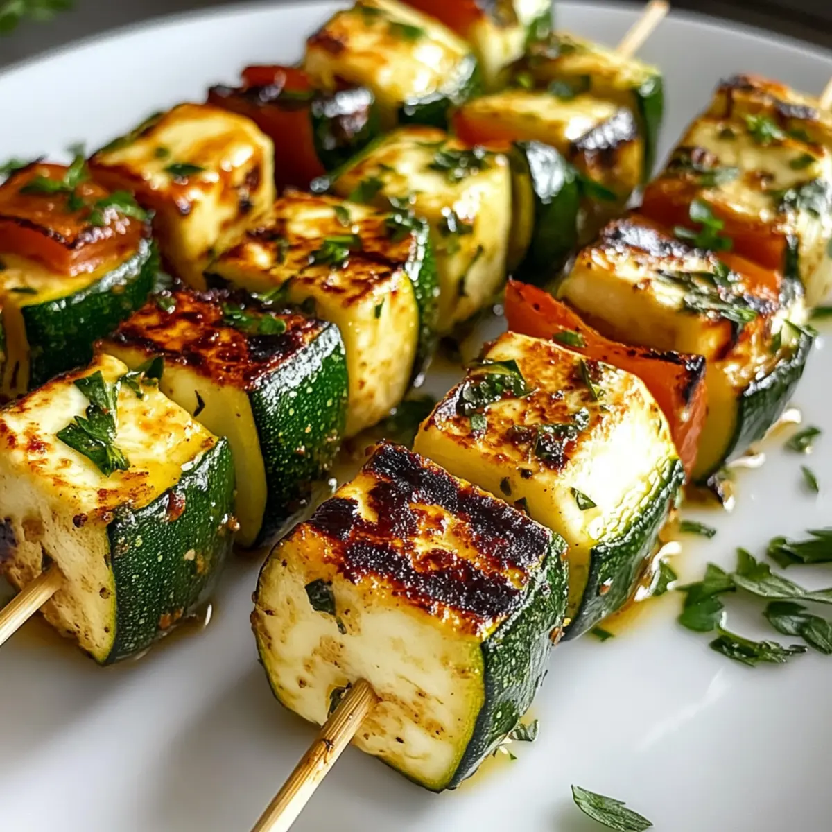 Halloumi-Zucchini-Spieße vom Grill für den perfekten Sommer