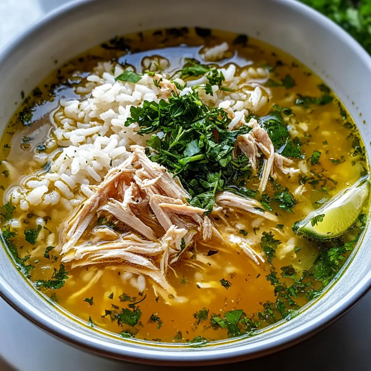 Hühner-Reis-Suppe mit speziellem Kräuter-Extrakt