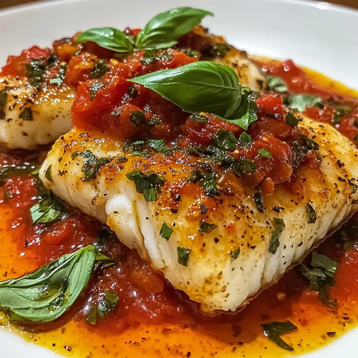 Mediterraner Kabeljau mit Tomaten-Basilikum-Sauce