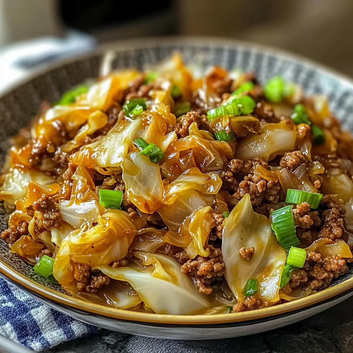 Mongolisches Kraut mit Rinderhackfleisch schnell zubereitet