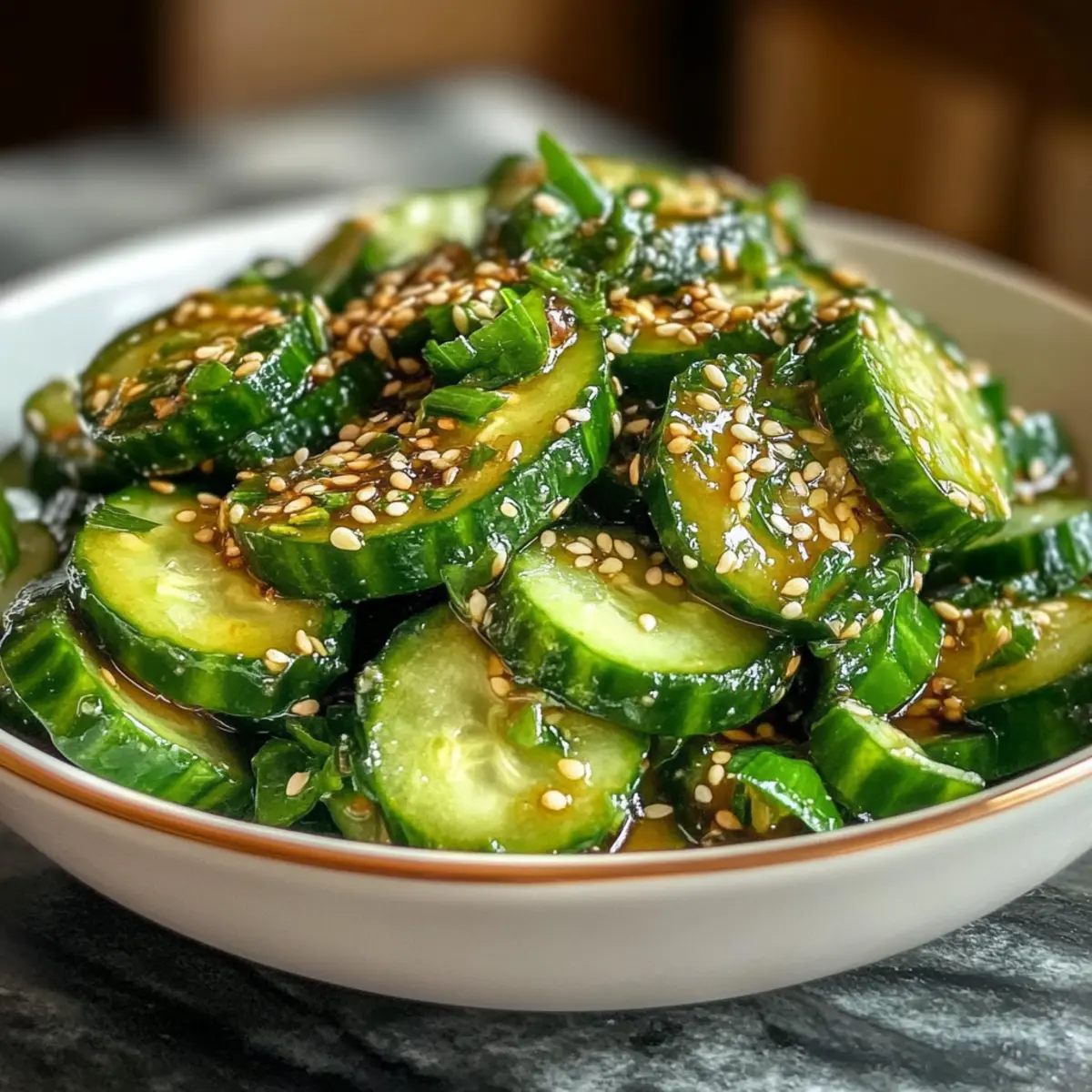 Persische Gurkensalat mit Sesam-Ingwer-Dressing