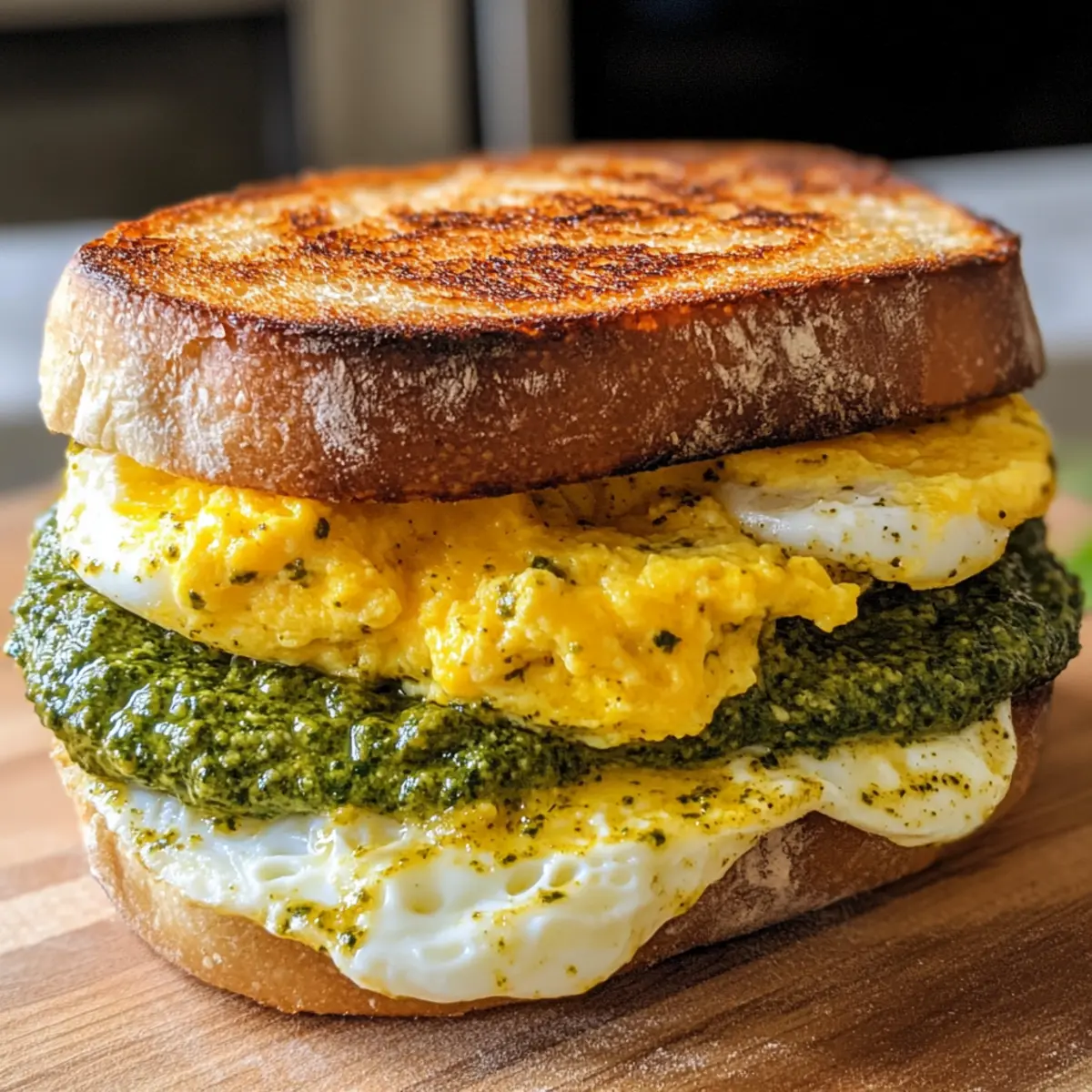 Pesto-Ei-Frühstücksbrötchen für ein schnelles Frühstück