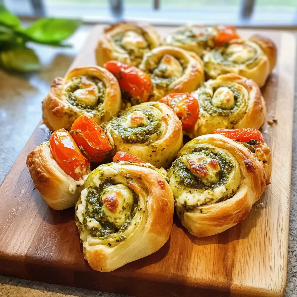 Pesto Schnecken mit Tomate und Mozzarella – Gesundes Snackvergnügen