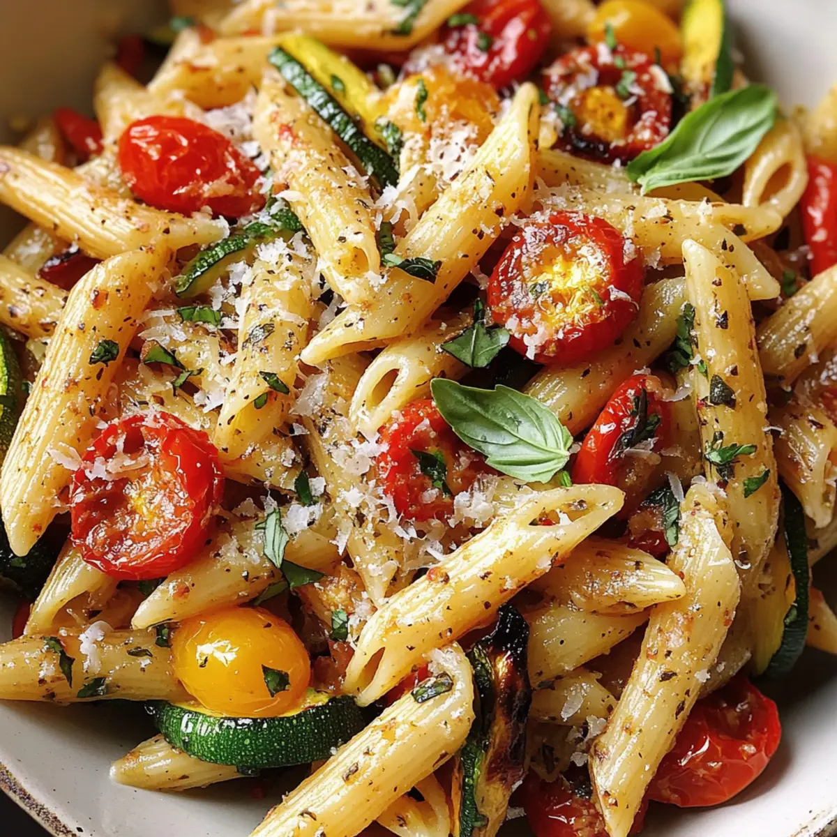 Geröstetes Gemüse Pasta für den perfekten Genuss