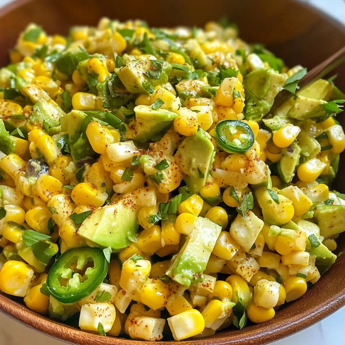 Süßer Mais Avocado Salat für den perfekten Sommergenuss