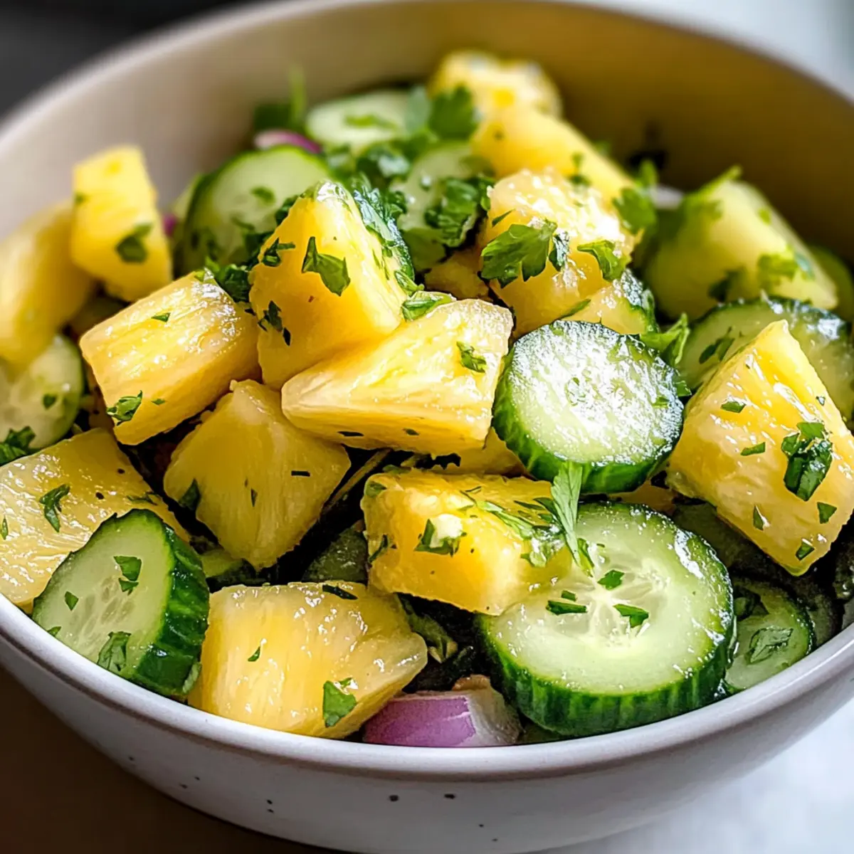 Süßer Ananassalat mit Gurken für den perfekten Sommer
