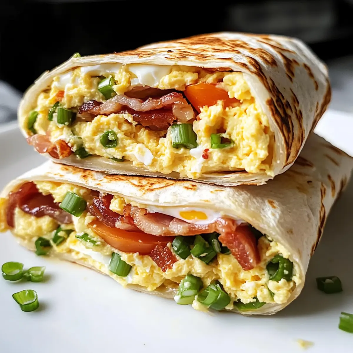 Bacon-Tomaten-Crunch-Wrap mit Rührei und Crème Fraîche
