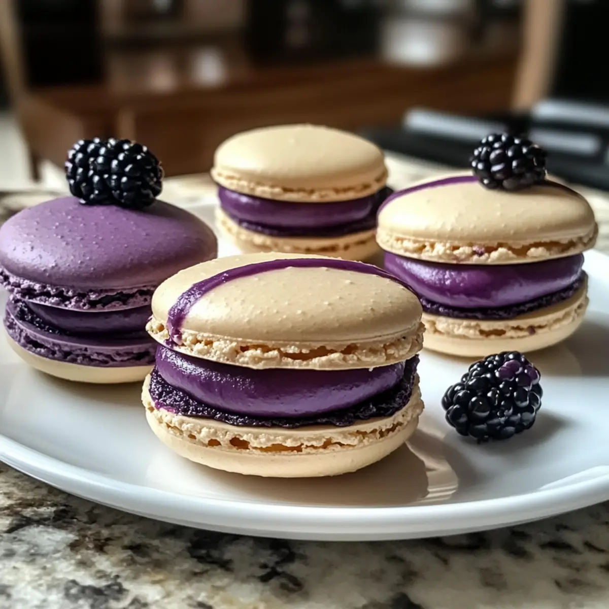 Brombeer-Macarons für elegante Genussmomente