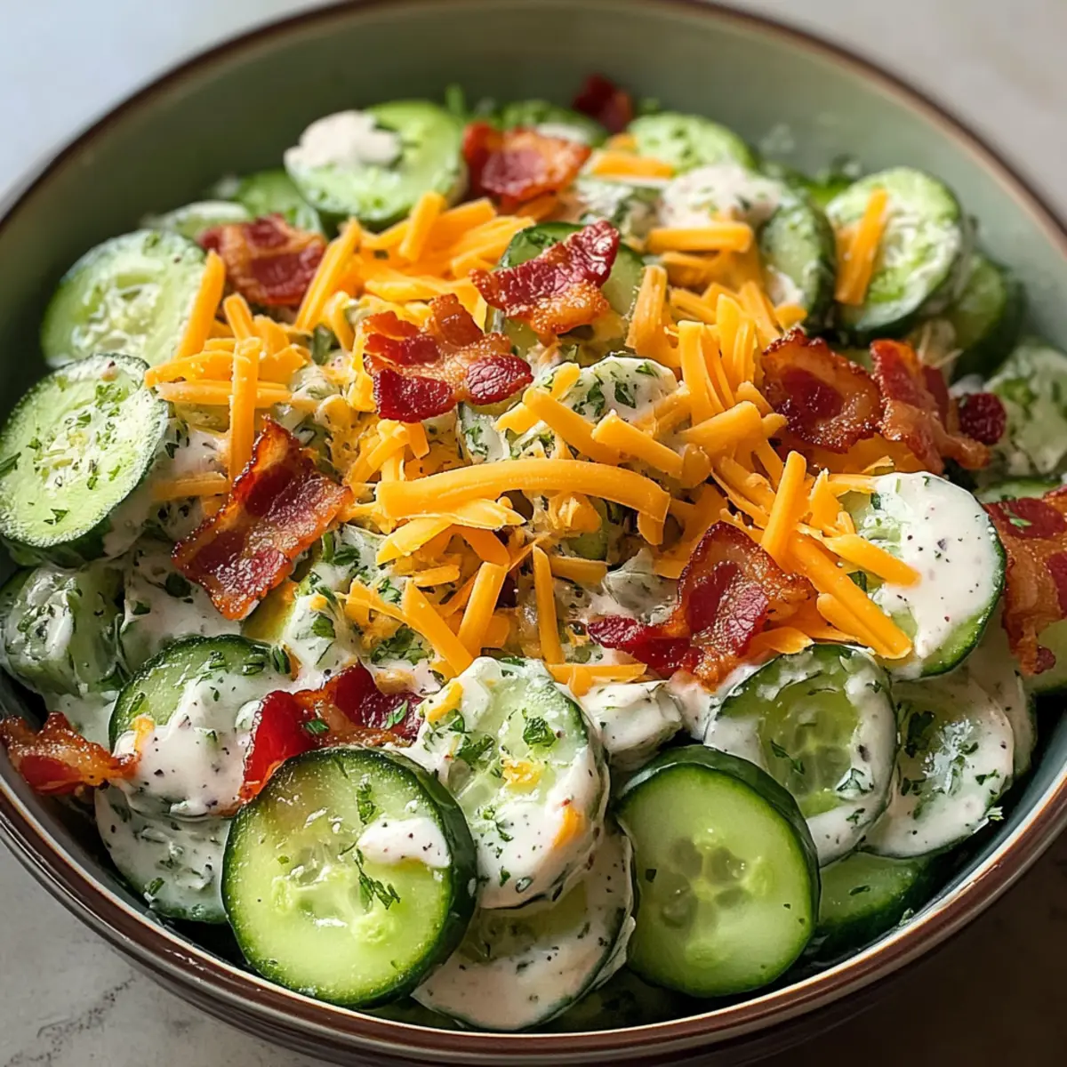 Klassischer Gurken-Ranch-Crack-Salat für jeden Tag