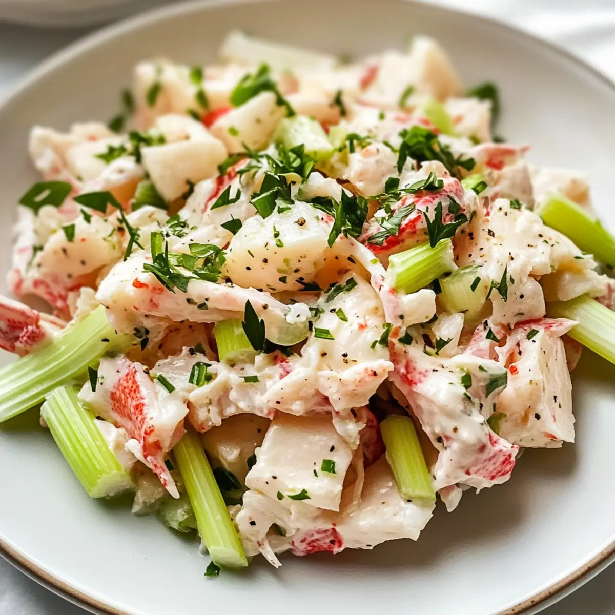 Frischer Krabbensalat mit zitroniger Creme