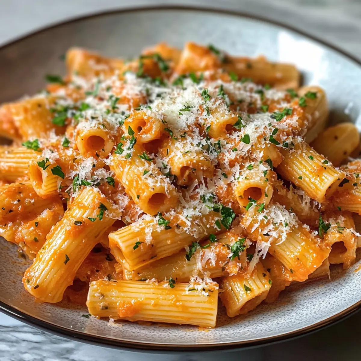 Cremige Tomatenknoblauchpasta für jeden Abend