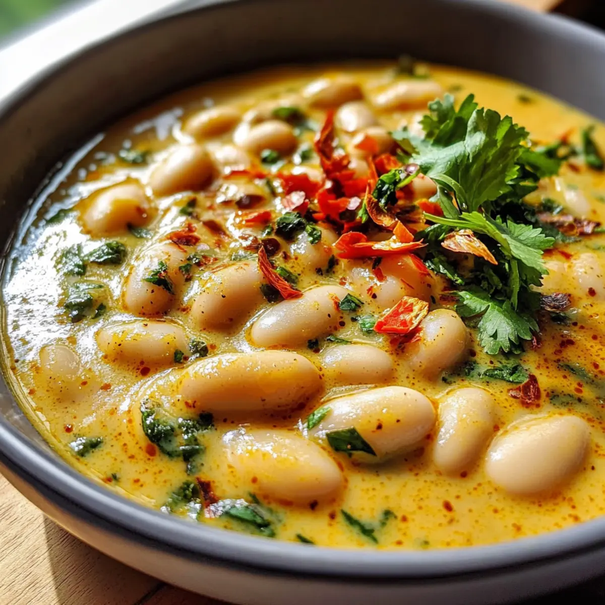 Einfaches Cremiges Veganes Weiße Bohnen Curry