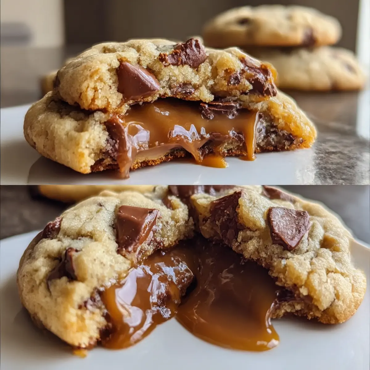 Gooey Milky Way Keks mit flüssigem Karamell