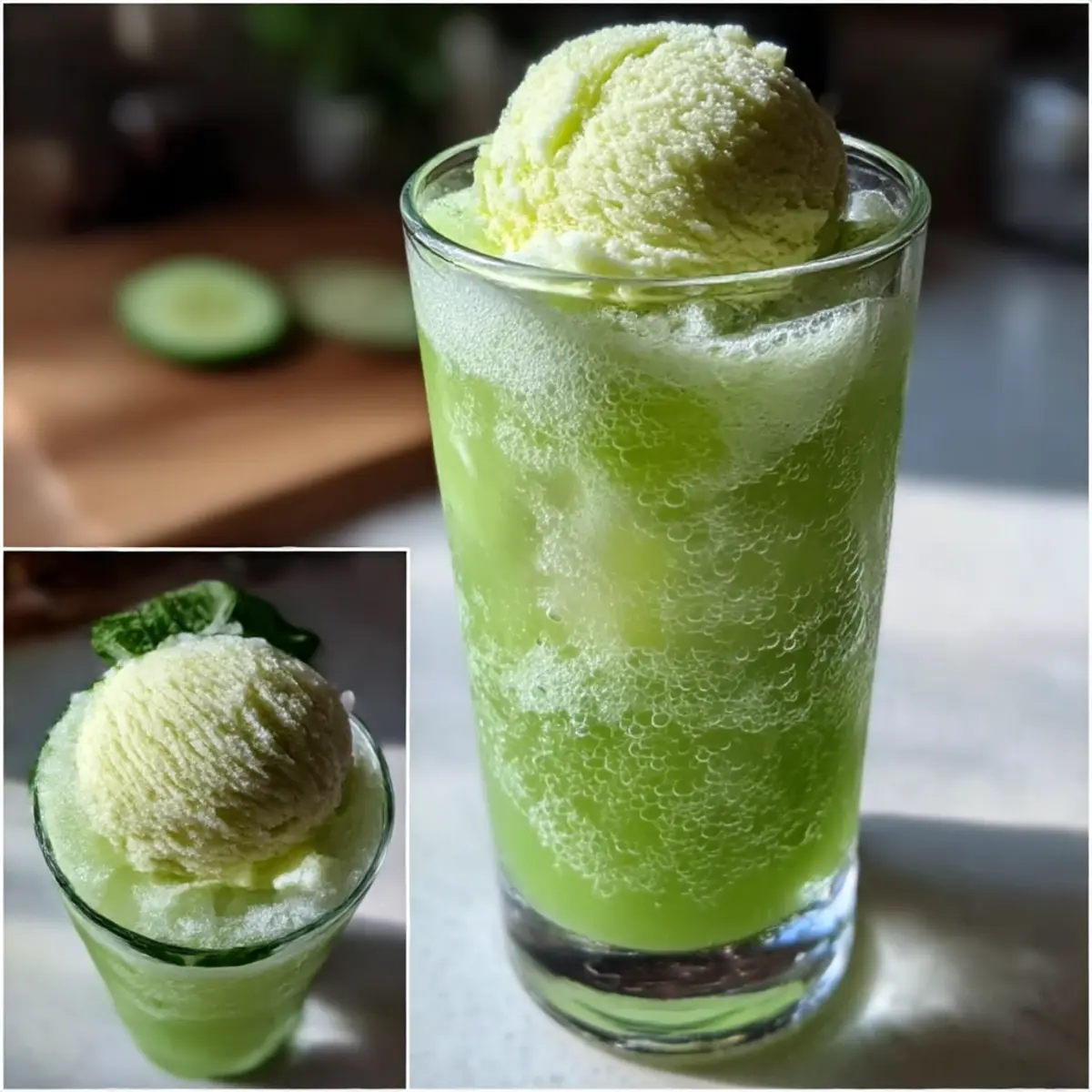 Melonen-Cremesoda-Float für heiße Sommertage