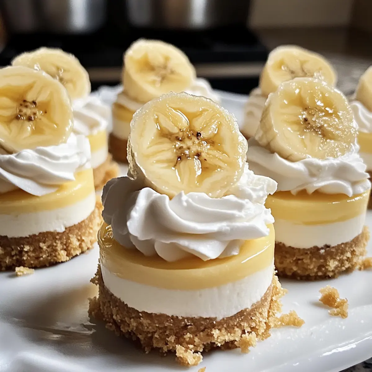 Keine-Backen Mini Bananen Pudding Käsekuchen für dich