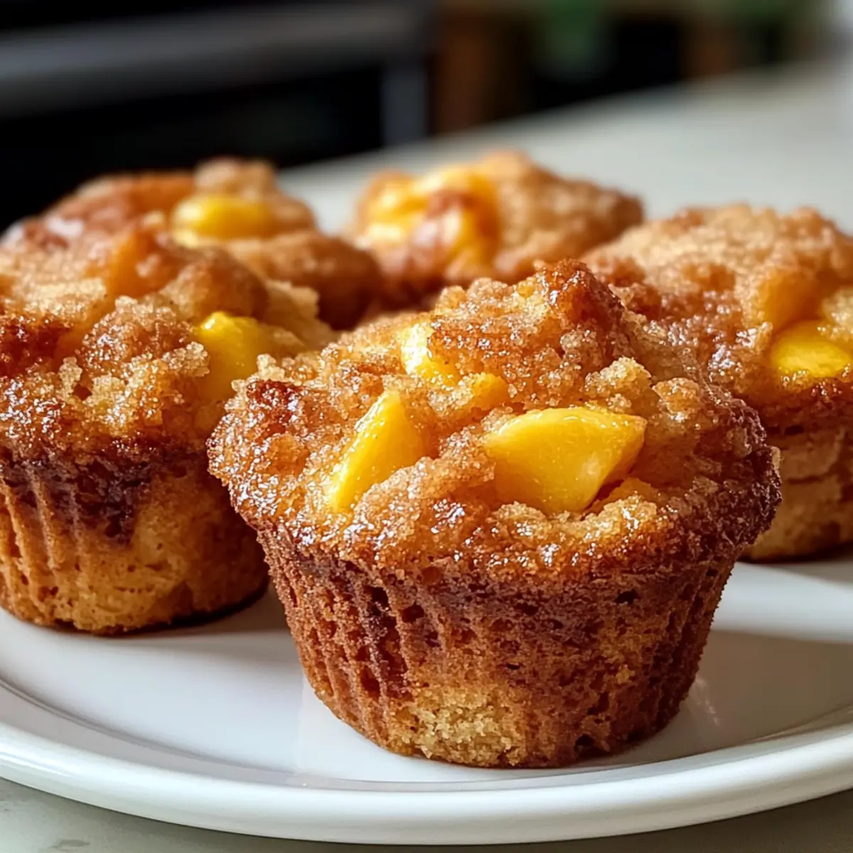 Pfirsich-Cobbler-Muffins mit Streusel für den Sommer