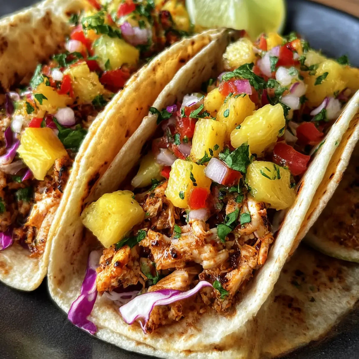 Ananastacos mit Hähnchen für ein schnelles Abendessen